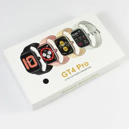 GT4 Pro Smart Watch 2 Straps HD Tam Dokunmatik Ekran Bt Müzik Çağrısı Reloj Inteligente Su Geçirmez Fitness Tracker Smartwatch GT4