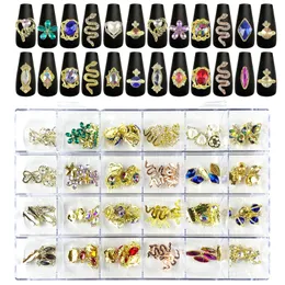 Nail Art Dekorationen 1Box S Set 3D Kristall Charms Diamant DIY Legierung Luxus Schmuck Edelstein Maniküre Zubehör Teile 231012