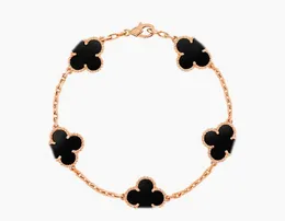 EED 18K Gold Plated Classic Fashion Charm Bracelet Four-leaf Clover Designer Jewelry Elegant Mother-of-Pearl Bracelets For Women and Men High Quality