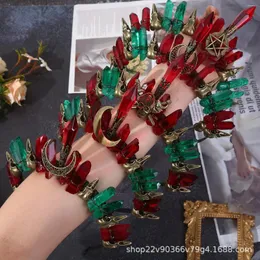 Saç klipsleri wicca doğal ham kristal taç kafa bandı rhinestone tiara gelini düğün cadılar bayramı kostüm cadı cosplay kadın kız