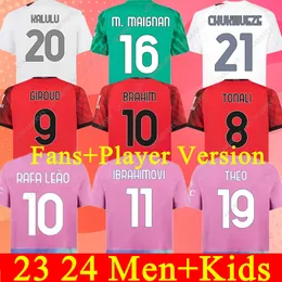 Reijnders 2023 2024 Pulisic Soccer Jerseys Giroud de Ketelaere Rafa Leao Rebic Football Shirt Third 3rd Men Kids Uniforms 23 24 Milans Koche Loftus-keek theo