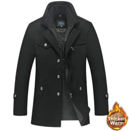 Trench da uomo Giacca invernale in lana da uomo Casual Addensare colletto alla coreana Casaco Masculino Palto Giacca a vento da uomo Cappotto in lana 5XL 231012