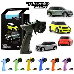 Auto elettrica RC Turbo Racing Com Gyro Radio E Controle Remoto Para Crianas Adultos 1 76 Drift Rc Brinquedos Proporcionais Completos Kit R 231013