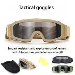 ESS 전술 고글 3 렌즈 슈팅 안경 야외 CS 장비 폭발성 천 슬리브 버전