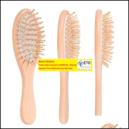 Hair Brushes Bamboo Bristles Detangling Wooden Hair Brush Wet Or Dry Oval Hairbrush For Women Men Drop Delivery 2021 Produ Dh1T2 ZZ