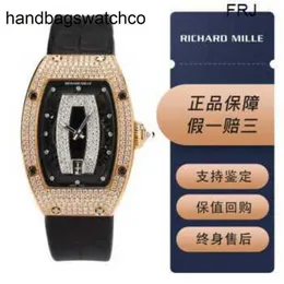 Richardmill Watch Milles Waches Mechanical Automatic Richar Mills Seria Womens Series RM0701 Rose Gold Oryginalny Diamond Black Lip Fashion Busure Automatic Me