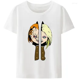 Männer T Shirts Horror Film Kinder Spiel Chucky Gedruckt Hemd Männer Frauen Sommer Mode Casual Lustige Straße Harajuku Cartoon