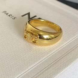 Luxurys Designer Fashion Luxury Men's and Women's Gold Band Ringsカップル高品質のジュエリーパーソナライズされたシンプルホール286n