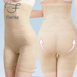 Bel karın şekillendirici flarixa yüksek kontrol külotları kadın zayıflama göbek iç çamaşırı artı vücut dantel boksör şort shapewear m4xl 231012