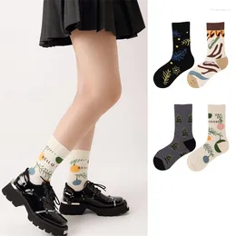 Femmes chaussettes pour les tendances créatives d'automne Harajuku nouveauté drôle filles coton respirant longue décontracté femme équipage