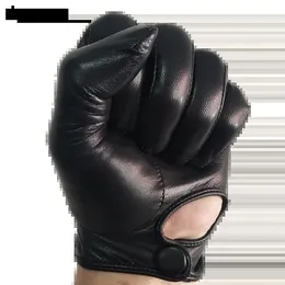 Перчатки с пятью пальцами без подкладки, роскошные мужские натуральная кожа, мягкая высококачественная козья кожа, плотная рука для сенсорного экрана, вождение, зимняя теплая 231012