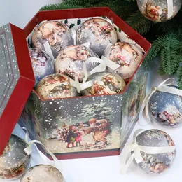 Decorazioni natalizie 14 pezzi 7,5 cm Palline per albero di Natale Ornamenti pendenti Palla appesa Decorazioni in plastica Casa Vacanze Navidad Anno Decor Regalo 231012