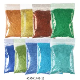 Akrylowe proszki płyny 9 Bag450G Holograficzne luzem drobny proszkowy brokat gwoździe gwoździ Pigment błyszczącego złotego czerwonego czerwonego niebieskiego na majsterkowanie akcesoria Dekoracja 231012