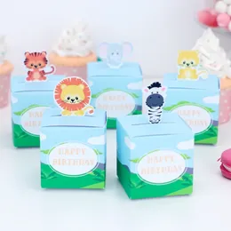 Подарочная упаковка, украшения в стиле сафари, коробки с животными для конфет, вкусностей, джунглей, коробка для угощений на день рождения, подарок для ребенка