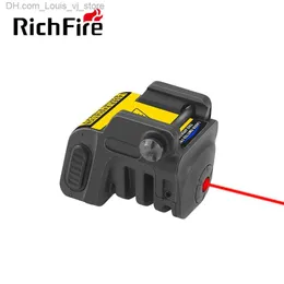 Ficklampor facklor Richfire Tactical Laser 5MW Red Green Blue Beam uppladdningsbar kompakt pistolvapen för Picatinny Rail med inbyggt batteri YQ2310132