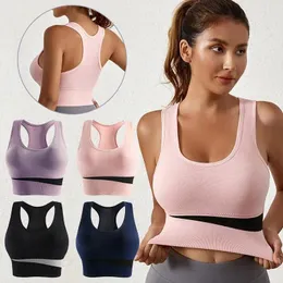 Yoga outfit Sports BH Running stockproof samling ingen stålring hög elasticitet andas tryck reducerar axelband fitness