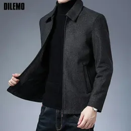 Jaquetas masculinas DILEMO Mens Casaco Coisas Jaquetas Marca Casual Moda Lapela Outono Inverno Homens Roupas Moda Sólida Alta Qualidade Clássico 231012