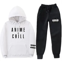 Männer Trainingsanzüge Anime Chill Japanische Trainingsanzug Schweiß Männer Hoodie Jogginghose Mode Jogger Set Frühling Streetwear Jogging Su251J