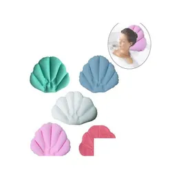 Shower Caps Soft Bathroom Pillow Home Comfortable Spa Inflatable Bath Cups Shell Shaped Neck Bathtub Cushion Accessories Drop Delive Dh8Dv