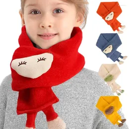 Scarves 2023 Winter Children Cute Soft Knitting Wool Thermal Scarf For Boys Girls Lovely Outdoor Warmer Kids Solid Color