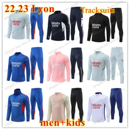 2023 Lyon Custom Soccer Tracksuit Kurtka 23 24 mężczyzn i dzieci Lyonnais Long Sleved Training L.Paqueta ol Aouar Football Sets