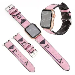 デザイナーレザーアップルウォッチバンドApple Watch Straps 38mm 40mm 41mm 42mm 44mm 45mm IWATCH 9 4 5 SE 6 7シリーズバンドファッションブランドリストバンド