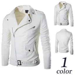 Jaqueta de camurça masculina inteira, estilo sólido, vermelho, preto e branco, couro falso, coreano, slim fit, marca masculina, punk c255a