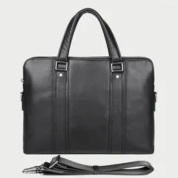 Valigette Borsa da uomo in pelle di moda di lusso Borsa da lavoro da ufficio 15 "Laptop maschio Document File Messenger