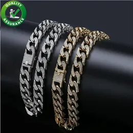 Hip Hop Jewelry Mens Chain Stail Luxury Designer Netlaces Miami Cuban Link Gold Iced Out Out Bling Diamond Rapper DJ Fashion Pandora2158