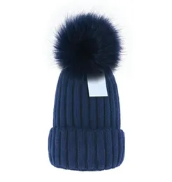 Cheap Whole beanie New Winter caps Knitted Hats Women bonnet Thicken Beanies with Real Raccoon Fur Pompoms Warm Girl Caps pomp75028499516