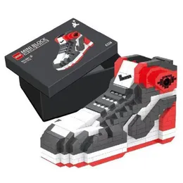 Bloklar diy mini yapı blok erkekler spor basketbol ayakkabıları spor ayakkabı model mirasyon tuğla oyuncaklar montaj bloklar için oyuncak oyuncaklar hediyeler b dhncm