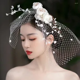 Hair Clips MYFEIVO Bride Flower Mesh Comb Headwear Band Wedding Po Pography Antique Accessories Ornament XXY0389