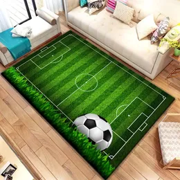 Carpet 3d Soccer Football Sports Silhouette Pattern Carpet for Living Room Rugs Camping Picnic Mat Anti-Slip Rug Crawl Mat Fans Gift 231013