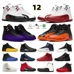 12S Mens 12 Cherry Jumpman Basketball Shoes Tax Toee XII Black White Field Purple Brilliant Orange Dark Concord Game Royalty M Men S