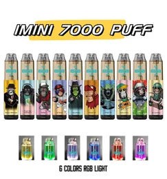 고품질 원본 IMINI 7000 퍼프 일회용 vape 전자 담배 키트 7K 8K 9K 퍼프 펜 15ML 8ML 850 MAH Air-Adjustale 0% 3% 5% 고릴라 퍼프 7000 장치