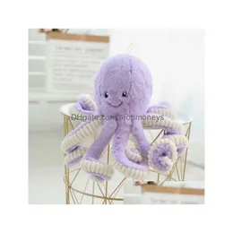 Animais de pelúcia de pelúcia Hy Wy Toy Octopus Plush 80cm Stuffed Animal Stuff Travesseiro Presente de Natal Boneca de Lula para Brinquedos Presentes Stuffed Anim Dhwqd