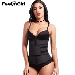 FeelinGirl alta compressão zíper látex cintura trainer cinto plus size emagrecimento cintura cincher cinto controle firme bosy Shaper-F13318