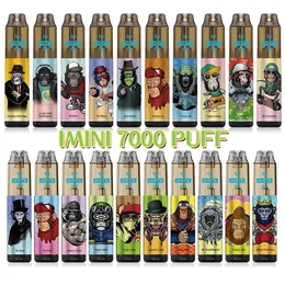 Autentisk IMINI 7000 VAPES Disponibla 7K 8K 9K 10K Big Puffs Electric Cigarette Pen Style Stils 15 ml 850 mAh Uppladdningsbart batteri justerbart luftflöde för tornado