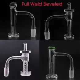 Fumar Full Weld Edge Beveled Edge Contral Tower Quartz Banger com Vidro Mármore Quartz Pill Ruby Terp Pearls Unhas soldadas sem costura para plataformas de bongos de água