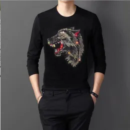 new men casual long sleeve oneck fashion tshirt men drill design tees top high quality brand237v