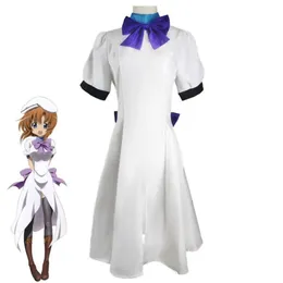 Anime higurashi quando eles choram hou ryugu rena reina cosplay fantasia vestido branco roupa adulta