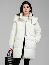 Women's Down Parkas Cotton Coat Women 2023 Winter Fashion Long Road Loose Detachable Hooded Jacketカジュアル厚い暖かさ231013