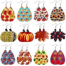 European and American Thanksgiving Day Earrings Pumpkin Autumn Skin Maple Leaf Skin Earrings GD606305r