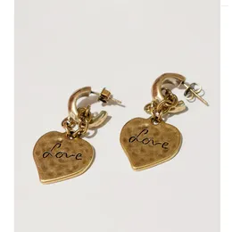 Dangle Earrings 2023 트렌드 디자이너 브랜드 Brass Peach Heart Love Women 최고 품질의 고급 보석 선물