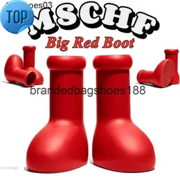 2023 Nuovo MSCHF Big Red Boot Astro Boy Cartoon Stivali Uomo Donna stivali da pioggia in gomma liscia uomo donna punta tonda fashi