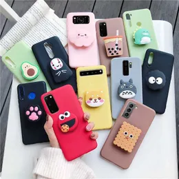 Casos de telefone celular 3D Silicone Cartoon Phone Holder Case para Samsung Galaxy S20 S21 FE Plus Ultra S10 5G S10e Lite S9 S8 Plus Stand Cover L230823