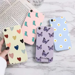 حالات الهاتف الخليوي لـ iPhone 7 8 SE 2020 Flower Cartoon Cluular for iPhone7 8 SE2020 SE 2020 SE2020 A1778 A1660 A1779 SILICON MATTE TPU COVER L230823