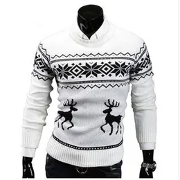 Hjort jul tröjor för man o nacke casual pullover manlig tröja män jumper mens stickkläder sueter smala topp vinter sweters t20040283n
