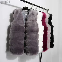 Women's Fur Faux Fur 2023 Autumn/Winter Fur Vest Mid length Slim Fit Women's Wear Tank Top Women's CoatL231013