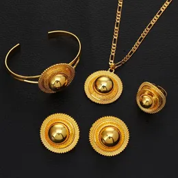Zestawy biżuterii ślubnej Etiopski złoty kolor Gold Ethnic Habesha Tradycyjny festiwal Afryka Afryka Biżuteria Zestawy biżuterii 231013